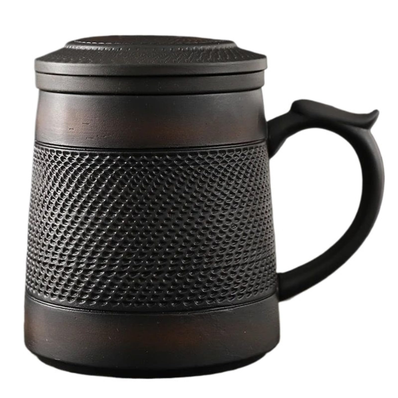 Taza de té de cerámica morada artesanal de 350 ml para hogar y oficina