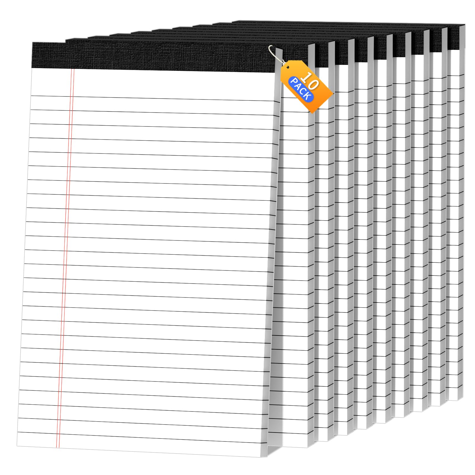 5x8 Legal Pads Writing Pad Note Pads 10 Pack College Ruled Lined Paper Pad White Perforated Notebook Premium
