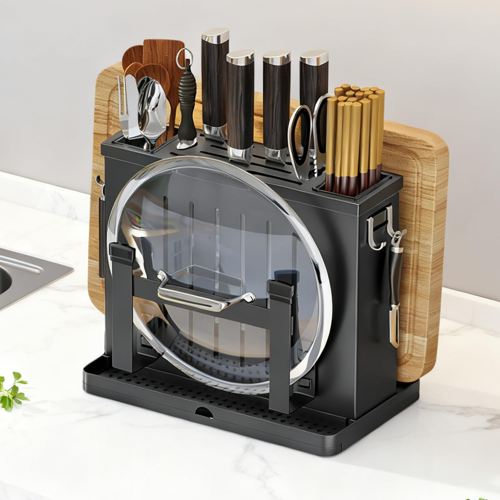 Soporte Para Tablas De Cortar Organizador De Utensilios De Cocina Sin