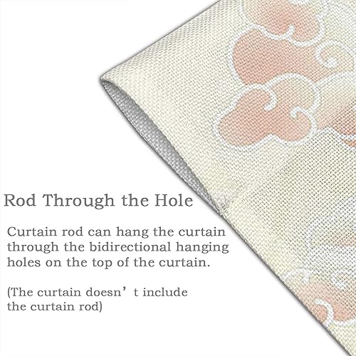 Miniatura 5 de JCETUNO Cortina japonesa Noren para puerta de entrada, cortina de Feng Shui, 43 pulgadas de ancho, grúa