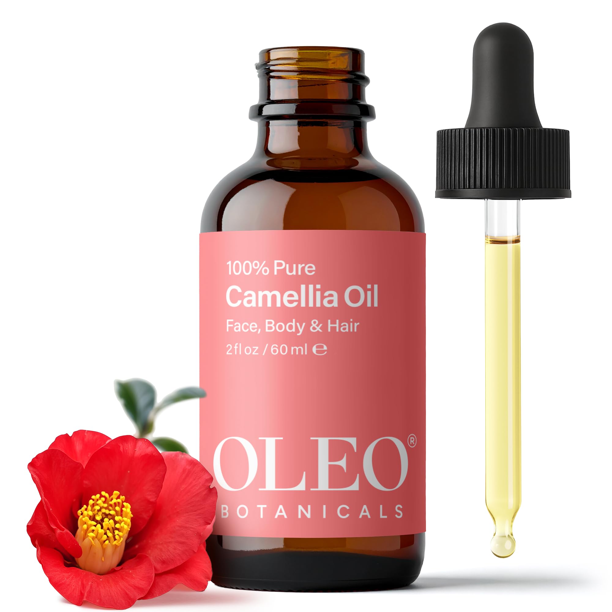 Japanese Camellia Seed Oil (Tsubaki) – 100% Pure, Cold-Pressed & Unrefined – Moisturizer for Face, Hair, Body & Nails – Naturally Rich in Antioxidants – 2 fl oz (60 ml)