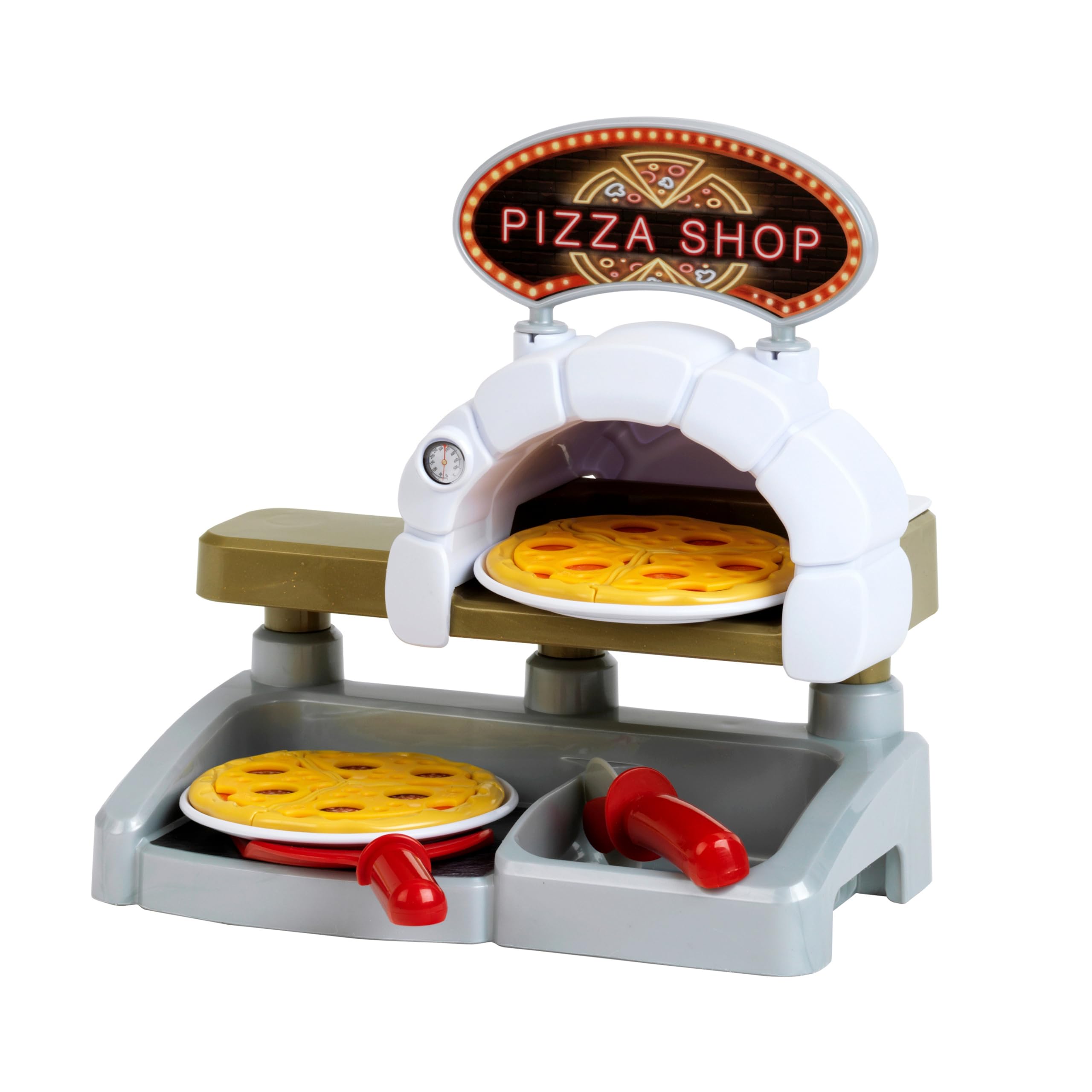 Theo Klein 7337 Pizza Station | Creative play set with pizza cutter, plate & pizzas | Toy for children aged 3 and up