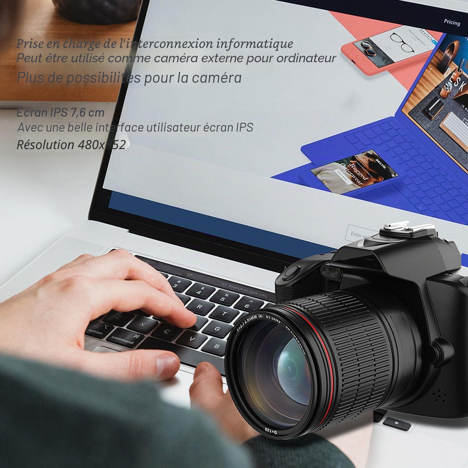 Appareil Photo Numérique, Caméra Vlogging HD 4K 64Mp 16X Zoom, Caméra Photo Portable à Vision Nocturne pour Adolescents, étudiants, Enfants, Filles Et Garçons, Appareil Photo