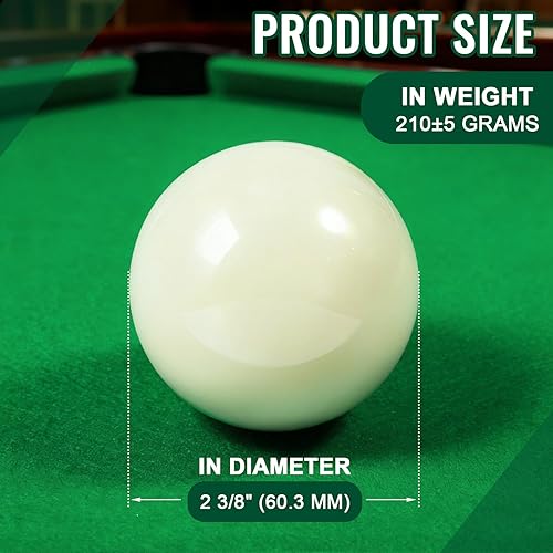 Miniatura 2 de Soulchen Bola de entrenamiento de gran tamaño de 2 38 pulgadas, adecuada para mesa de billar para mesas de billar y mesas de bar
