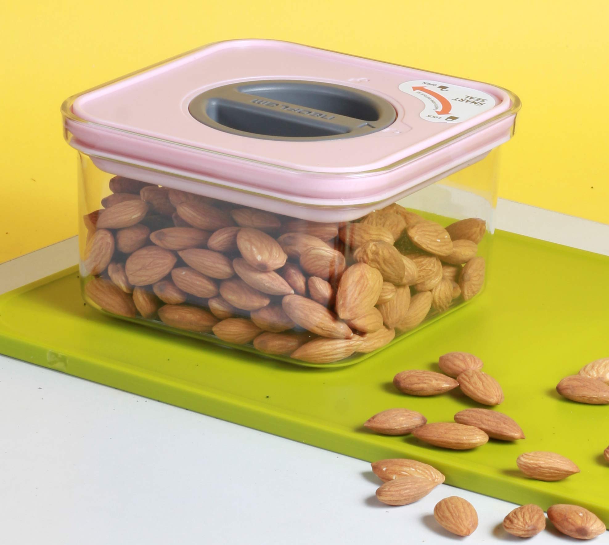 Now & Zen Smart Seal (Pack of 2) BPA-free Stackable Food Safe Kitchen Storage Container - Tritan Plastic Canister with Twist Lids | Airtight & Leak Proof | Freezer, Microwave & Dishwasher Safe | (0.5 Litre, Square Pink) (B08RNCRF48) Amazon Price History, Amazon Price Tracker