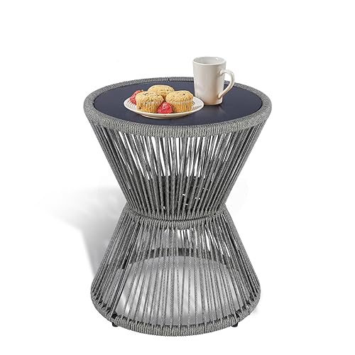 SUNNYPARK Outdoor Side Table 20'' H Small End Tables Woven