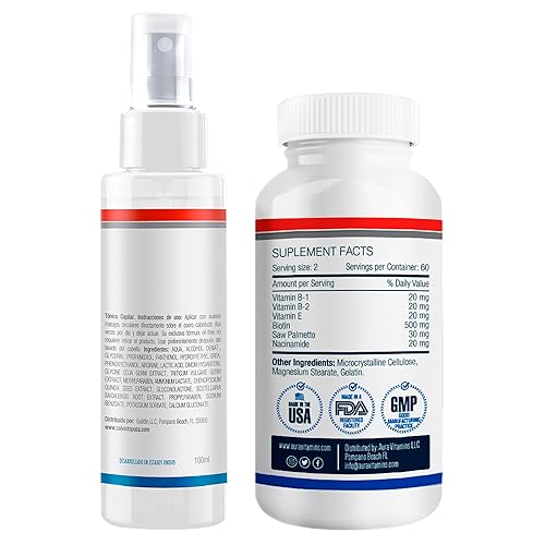 Miniatura 8 de Paquete  Cápsulas de suero  Spray para engrosar el cabello (4 onzas)  Suplemento capilar ultra fuerte (60 cápsulas)  Prevención de pérdida de