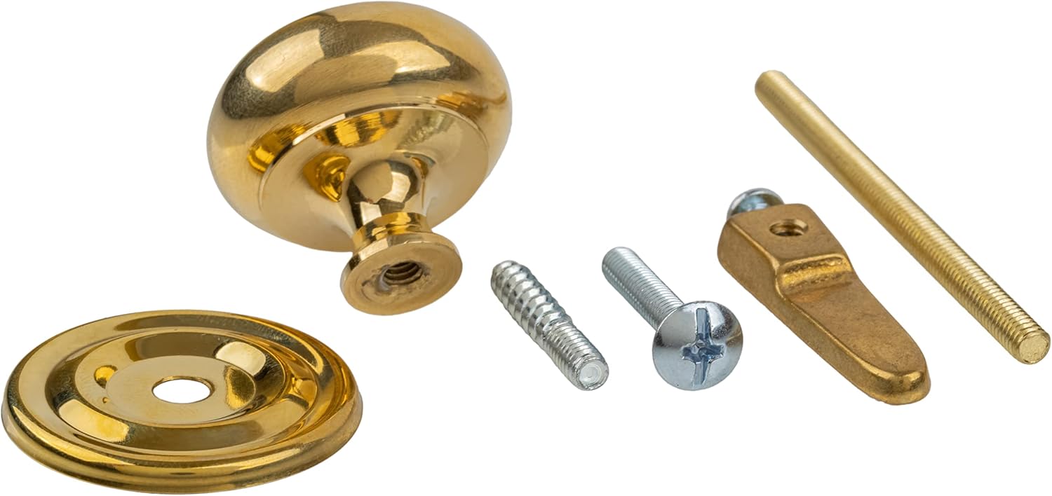 Large Bulbous Cabinet Door Turn Knob with Finger Latch | Diameter: 1 1/4" | Handle for Antique Cabinet Door, Cupboard Door, Dresser Drawer, Old Box | Furniture Reproduction Hardware | UA-908-PB