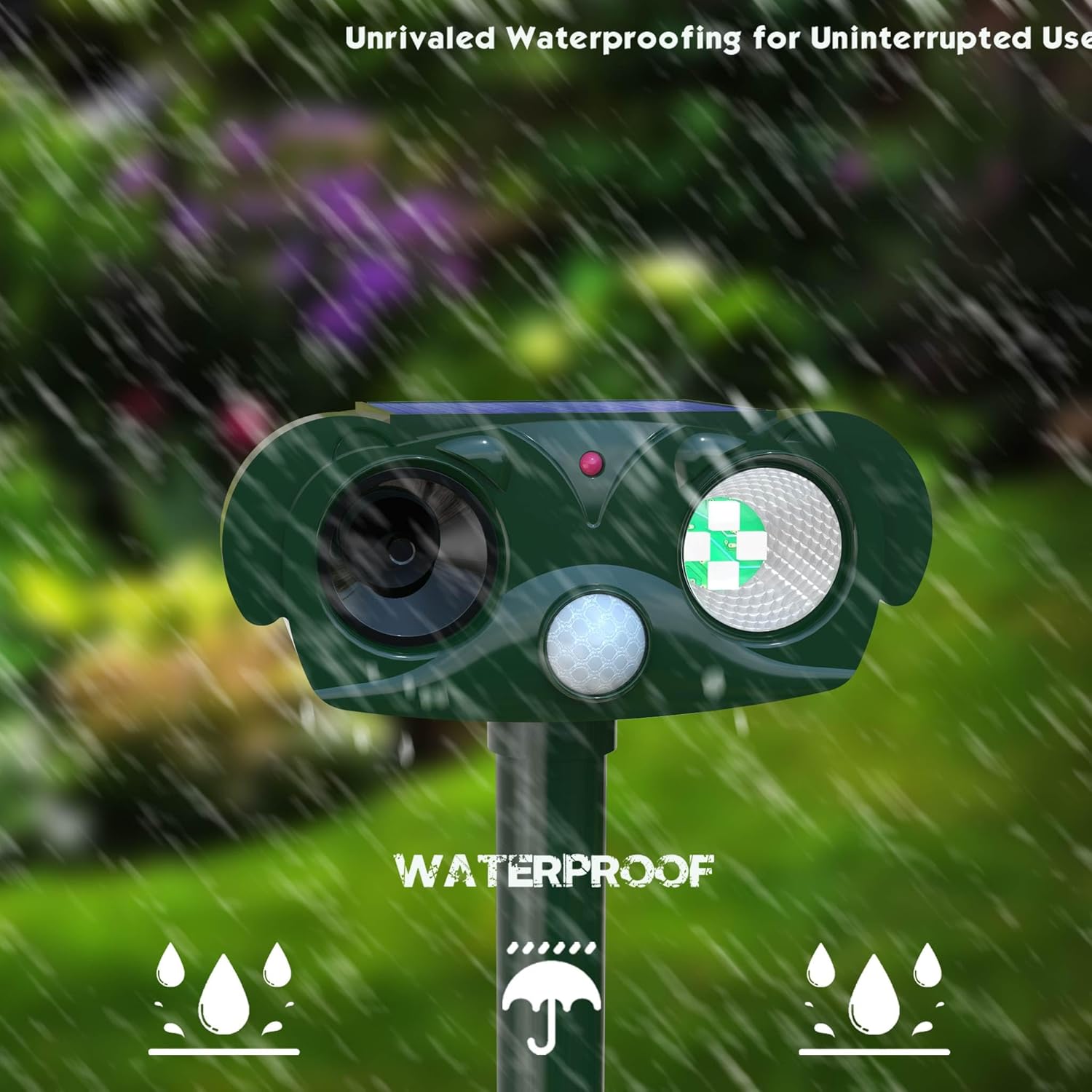 Ultrasonic Cat Repellent Outdoor Solars Cat Raccoon Repellent Ultrasonic Deterrent, 360° Protection for Your Home, Garden, and Farm - Weatherproof and Energy - Efficient