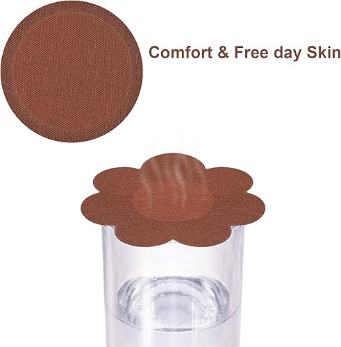 Miniatura 4 de Geyoga 30 piezas de pezón cubiertas desechables para pezones no se ven pegatinas de satén para el pecho, autoadhesivas, pétalos sujetadores