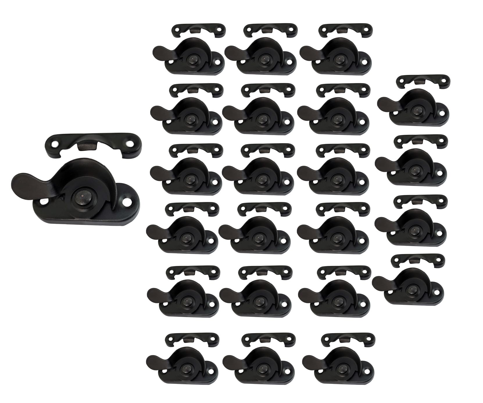 QCAA Steel Window Sash Lock, CTC 2", Black, 24 Pack, Made in Taiwan