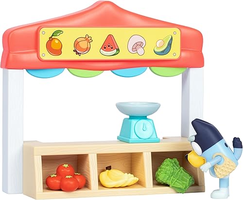 Miniatura 7 de BLUEY Mini Playsets Farmers Market Playset  Incluye figura articulada con bolsa de compras y accesorios  con dólarbucks
