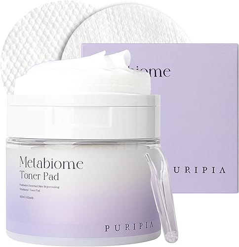 Metabiome - Almohadillas de tóner coreanas para el cuidado de la piel de la cara transparente, exfoliante calmante de algodón, almohadilla de