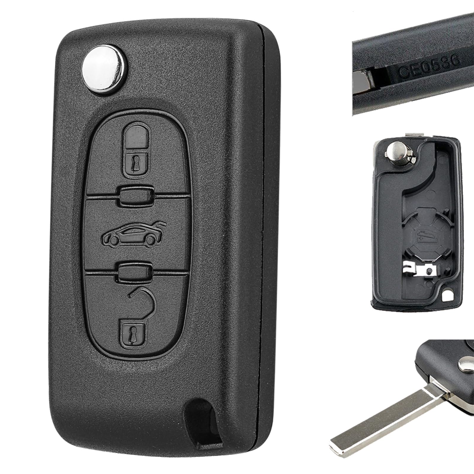 3 Buttons Key Fob Case For Peugeot Expert For Peugeot Partner 207 307 308 407 607 807 Citroen Dispatch Picasso Berlingo C1 C2 C3 C4 C5 C6 Grand Xsara Key Shell Remote Cover CE0536 VA2 Blade