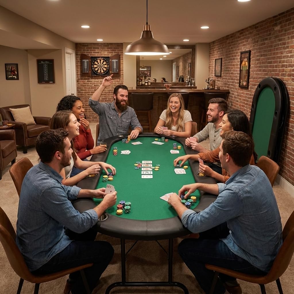 Mesa de Poker Texas Holdem Plegable para 8 Jugadores