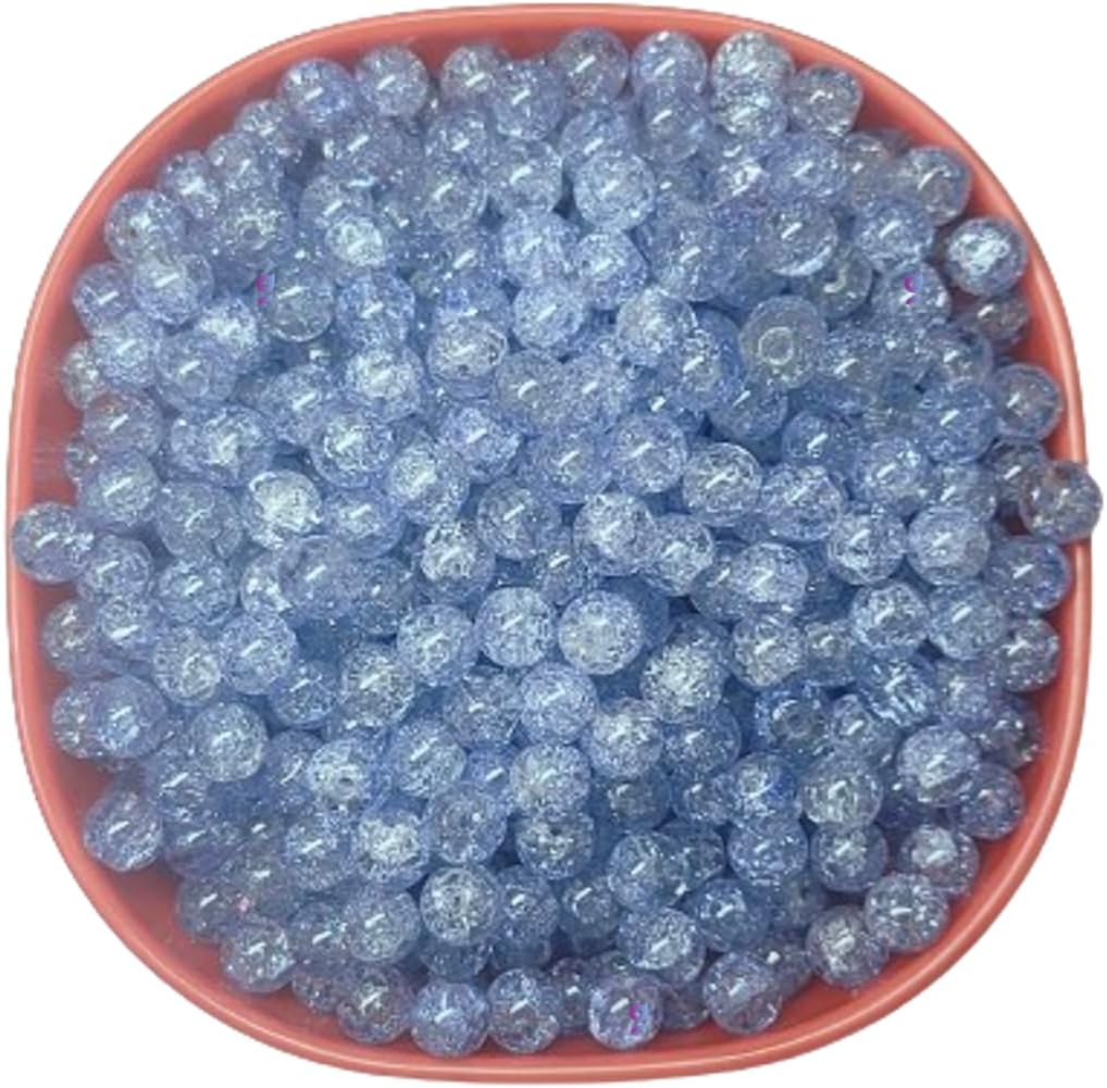Crackle Glass Crystal Beads for Jewelry Making 8mm Round (Multicolour 5x50)
