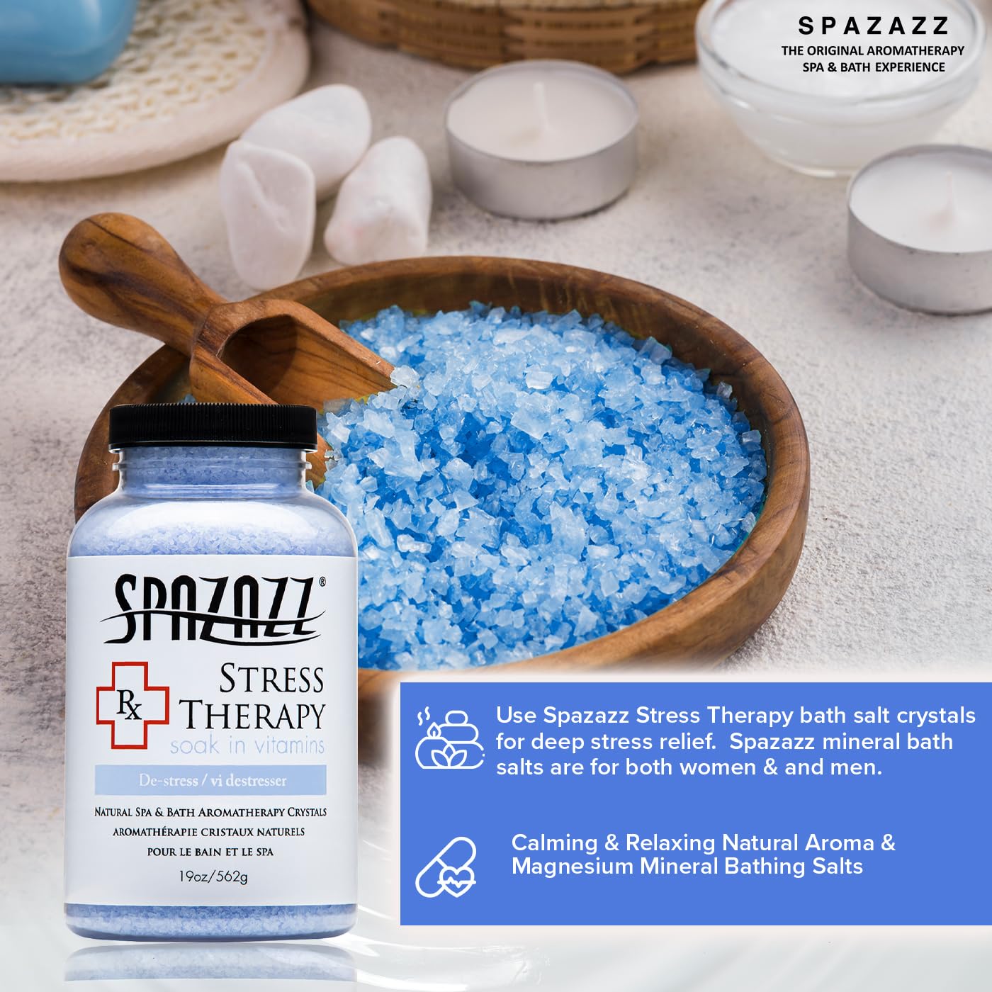 Spazazz RX Stress Therapy - De-Stress vasca idromassaggio e sali spa per il
