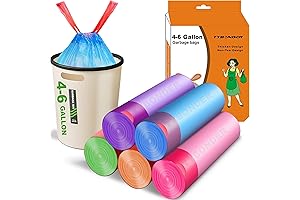 Compact Trash Can Liners Excelling in Kitchen, Bathroom, and Office Waste Management:...