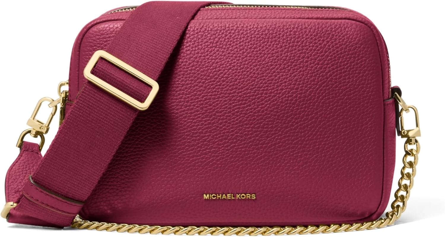 Michael Kors Womens Bryant Medium Double Zip Chain Camera Crossbody Bag
