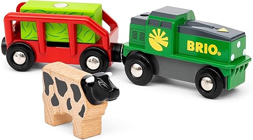 Miniatura 10 de BRIO World, tren agrícola a pilas 36018, tren de juguete a pilas para niños a partir de 3 años