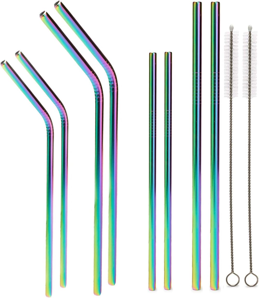 Metal Straws Stainless Steel Straws Rainbow Straws Fits