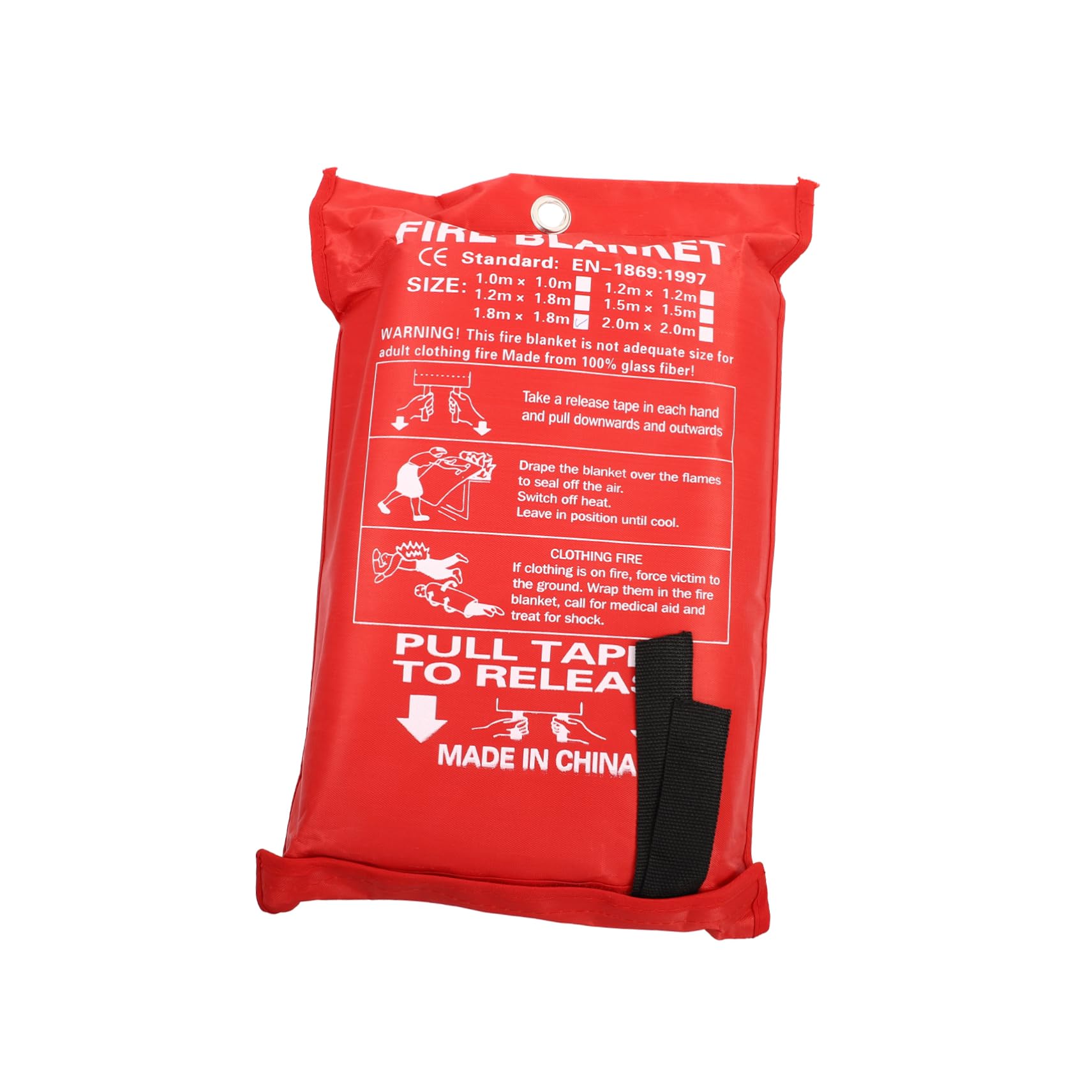 HEMOTON Manta Ignífuga De Fibra De Vidrio 1,8m x 1,8m Resistente a Altas Temperaturas Correa Reforzada Seguridad para Cocina Camping Protección Térmica De Emergencia
