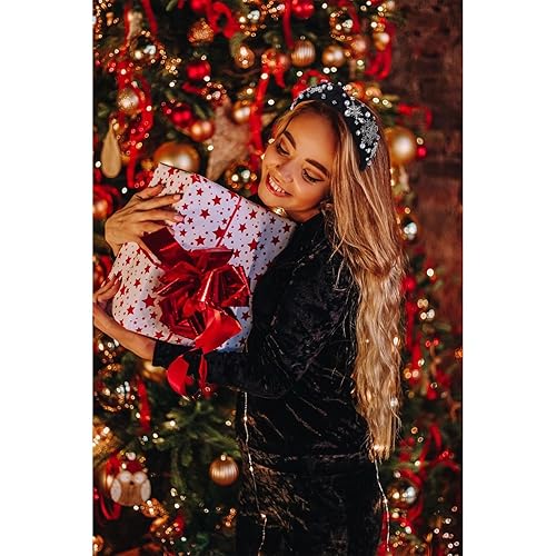 Miniatura 10 de boderier Diademas de Navidad para mujer, diadema de árbol de Navidad con cuentas, diadema ancha de cristal, accesorios para el cabello, regalos