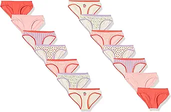 Amazon Essentials Girls' Bikini Underwear, Multipacks