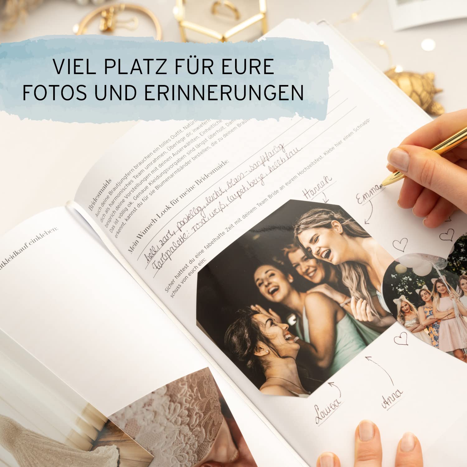 Hochzeitsplaner Buch Din A4 inkl. Roségold Prägung auf der Titelseite - Unser Weg zur Traumhochzeit -Wedding Planner – 120 Seiten für den großen Tag in Premium Papierqualität