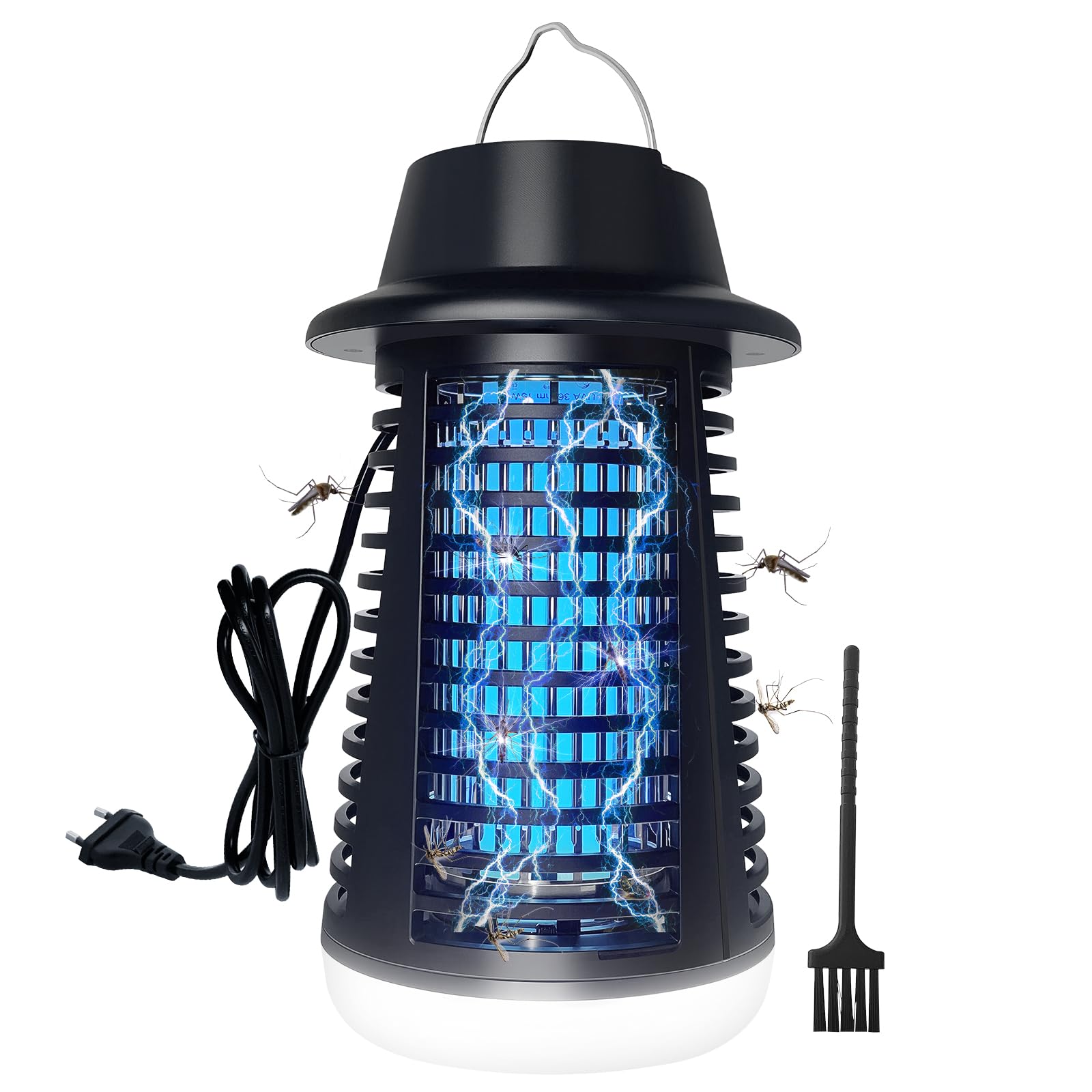 Insektenvernichter Elektrisch with Led Lamp,Mückenlampe 15w 4200v,Mückenschutz Outdoor Elektrisch,Mückenfalle Für Mücken,Motten,Fliege,Spinnen, Wasserdicht Ipx4 Schwarz
