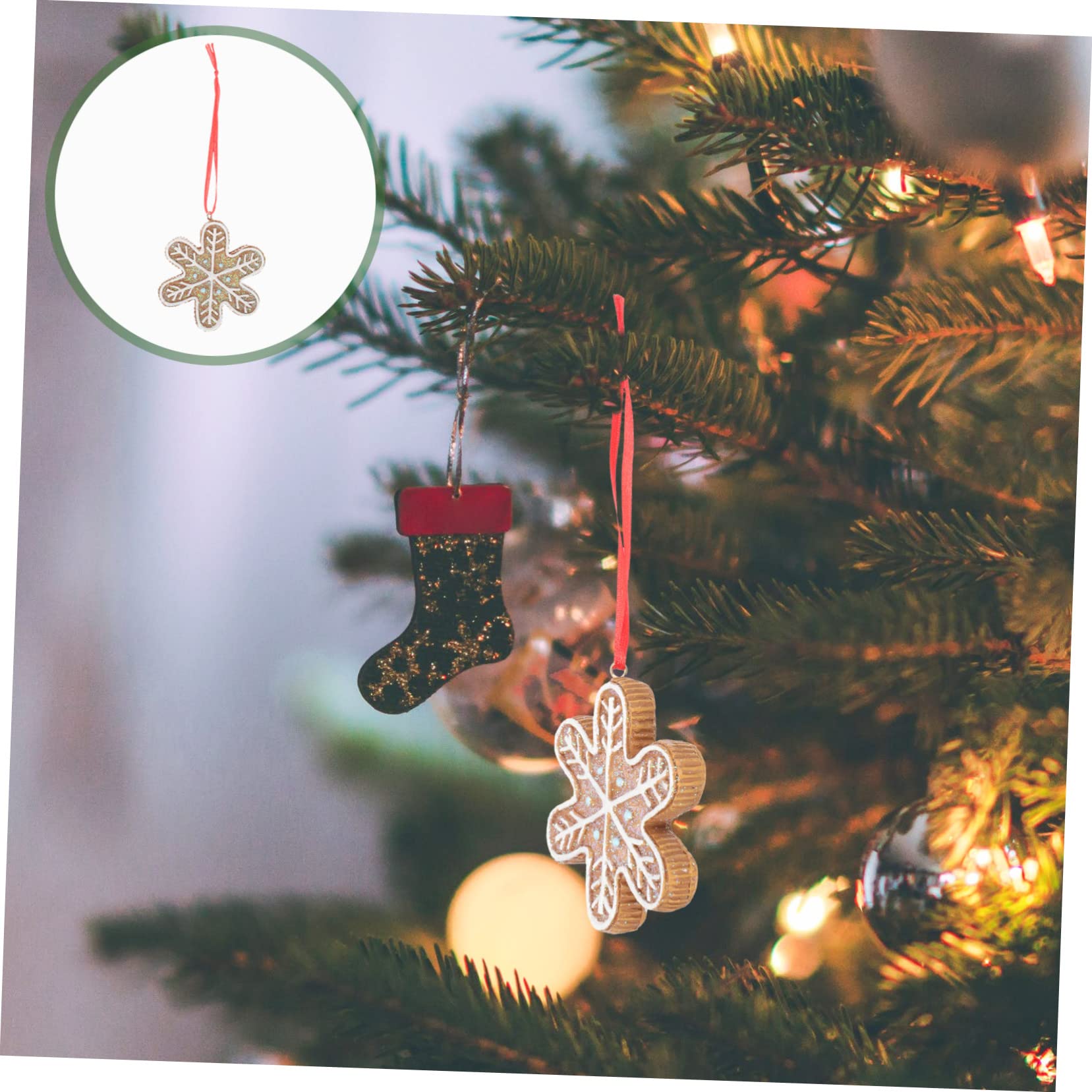 PRETYZOOM 3 Piezas Decoración del Árbol De Navidad Precioso Colgante De Nieve Colgante De Navidad Adorno De Hombre De Pan De Jengibre Decoración Hogareña Mini Figuras Resina Light Brown