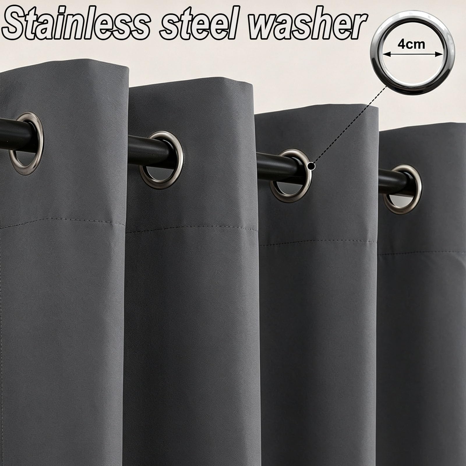 Tenda da Esterno 160 x 210 cm Oscurante Termico, Impermeabile, Protezione Dai Raggi Uv, con Occhielli Tende da Sole per Balconi per Giardino, Balcone, Grigio Scuro