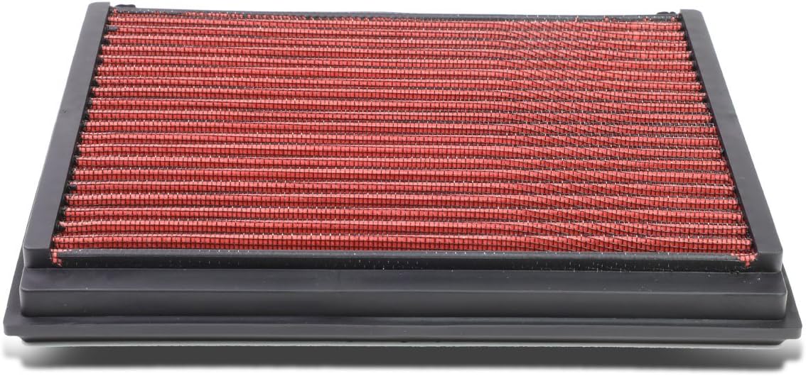 DNA Motoring AFPN-242-RD Clean Air Washable Drop In Panel Air Filter Enhance Engine Performance [Compatible with 15-20 Volvo S60 / 07-16 S80 / 15-20 V60 / 15-17 XC60 / 15-16 XC70 2.0L Turbo]