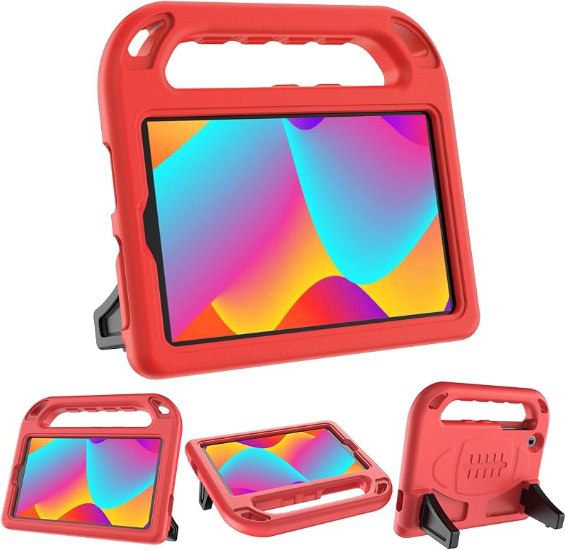 Case for TCL Tab 8 LE (9137w) / Tab 8 WiFi (9132x) 2023 Kids, Children Friendly, Boys and Girls EVA Handle Stand Shockproof Tablet Cover for TCL Tab 8 LE/WiFi -RED