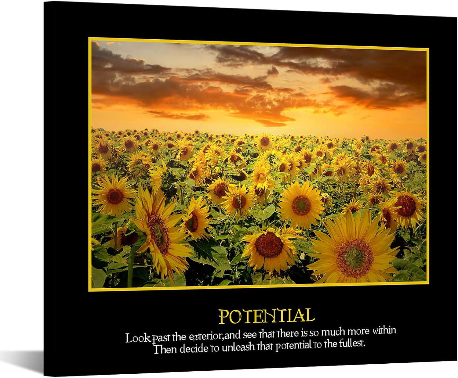 KREATIVE ARTS Motivational Wall Art Canvas Print Office Decor Inspiring Framed Prints Giclee Gallery Inspirational Entrepreneur Quotes for Meeting Room Decoration Classroom Drom (Potential)