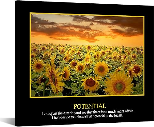 KREATIVE ARTS Lienzo decorativo motivacional para pared, decoración de oficina, impresiones enmarcadas inspiradoras, galería giclée, citas