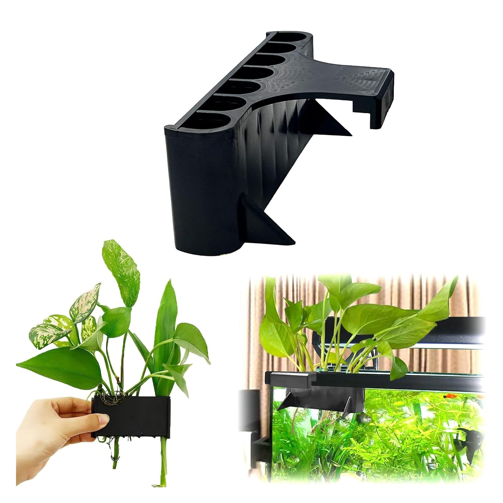 Plant Holder for Aquarium, 7-Hole Aquarium Plant Holder, Aquariums Feeder for Aquascape Decorations on Top of Tank-image-38