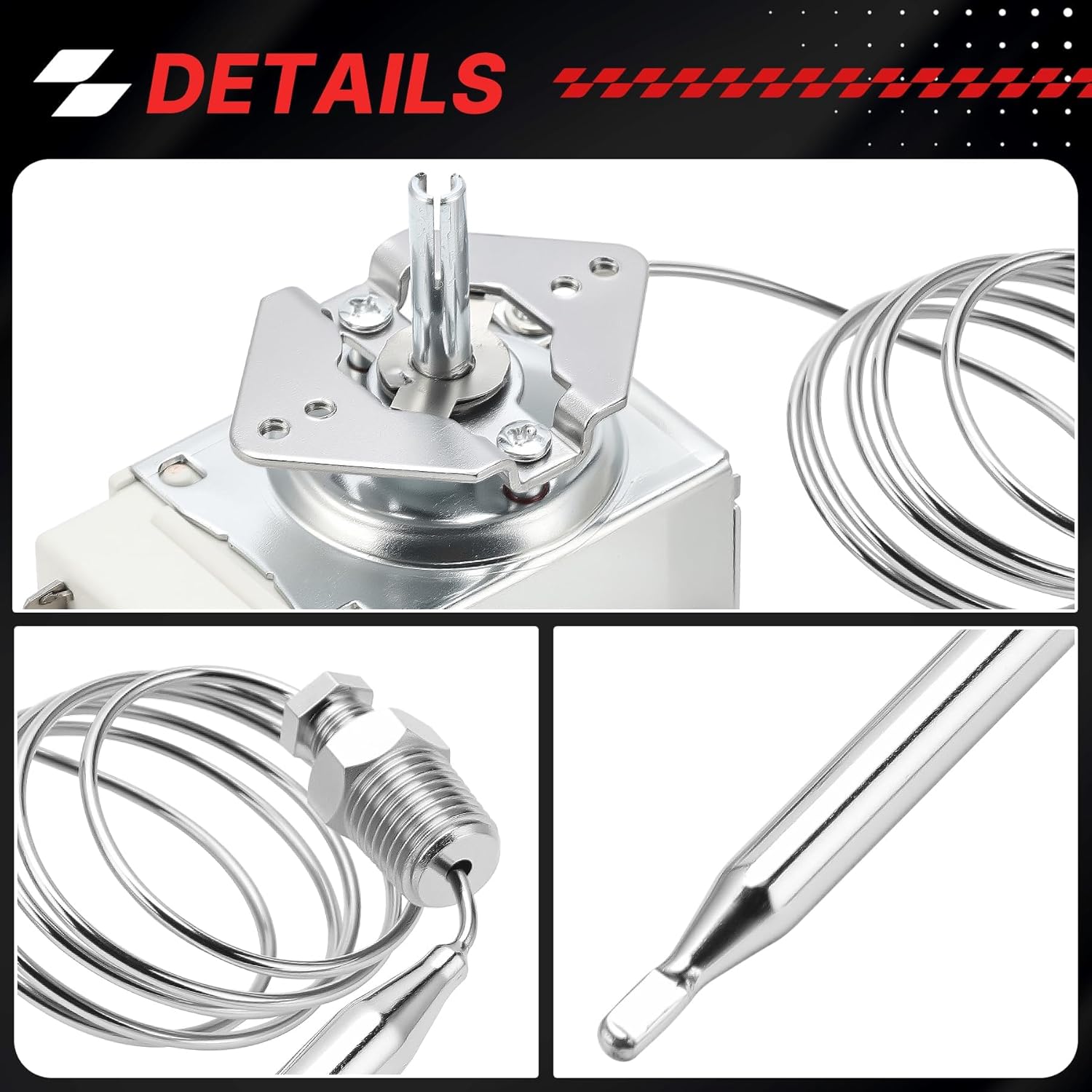 60125401 Fryer Parts Thermostat for Pitco 60124501 Anets P8905-03/60125401 Imperial 1175/1175-Rs American Range A50400/11113 Blodgett Z1182151 with 1/4" Mpt Stuff Box 200-400F