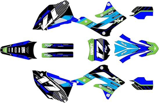 Graphics Kit for Kawasaki KX450F 2012 and 2013-2015 AXIS Series Blue 16 Mil - Dirt pit bike motorcycle stickers, dirtbike racing automotive decal motocross accessories no-plastics