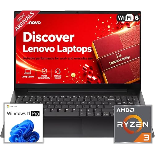Lenovo 2026 New Business and Student Laptop, AMD Ryzen 3 7320U(Beats i7-1065G7) CPU, 15.6" FHD Display, 16GB DDR5 RAM, Ultra Slim Design, Wi-Fi 6, Bluetooth 5.3, Long Battery Life, Windows 11 Pro