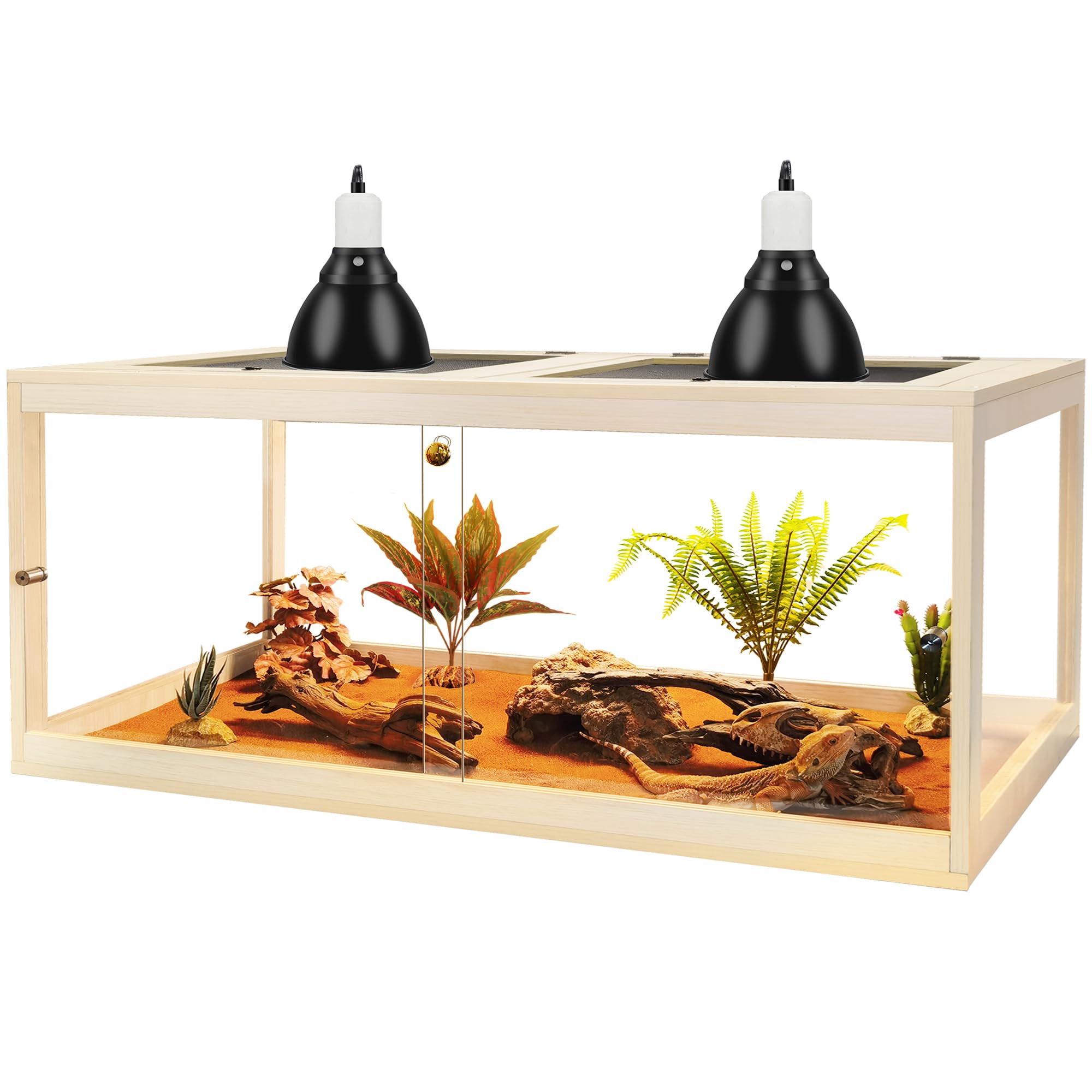 Prolee 81 Gallon Reptile Terrarium Tank 48 Inch Lizard Tank Bearded Dragon Tank with Metal Mesh Roof Door, Snake Tank with Lock Design, 48" Length