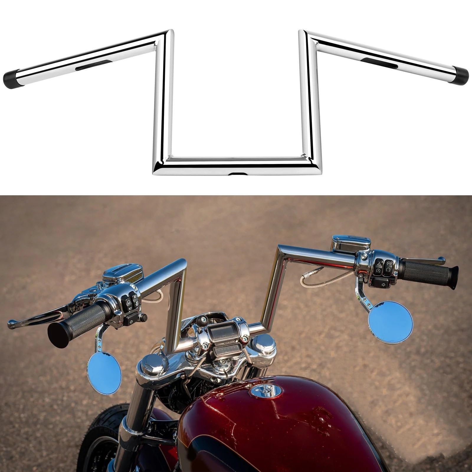 Pasuje do Kawasaki Chopper Bobber akcesoria motocyklowe 25mm 1 "chromowana kierownica w stylu Z uchwyt przeciągnij
