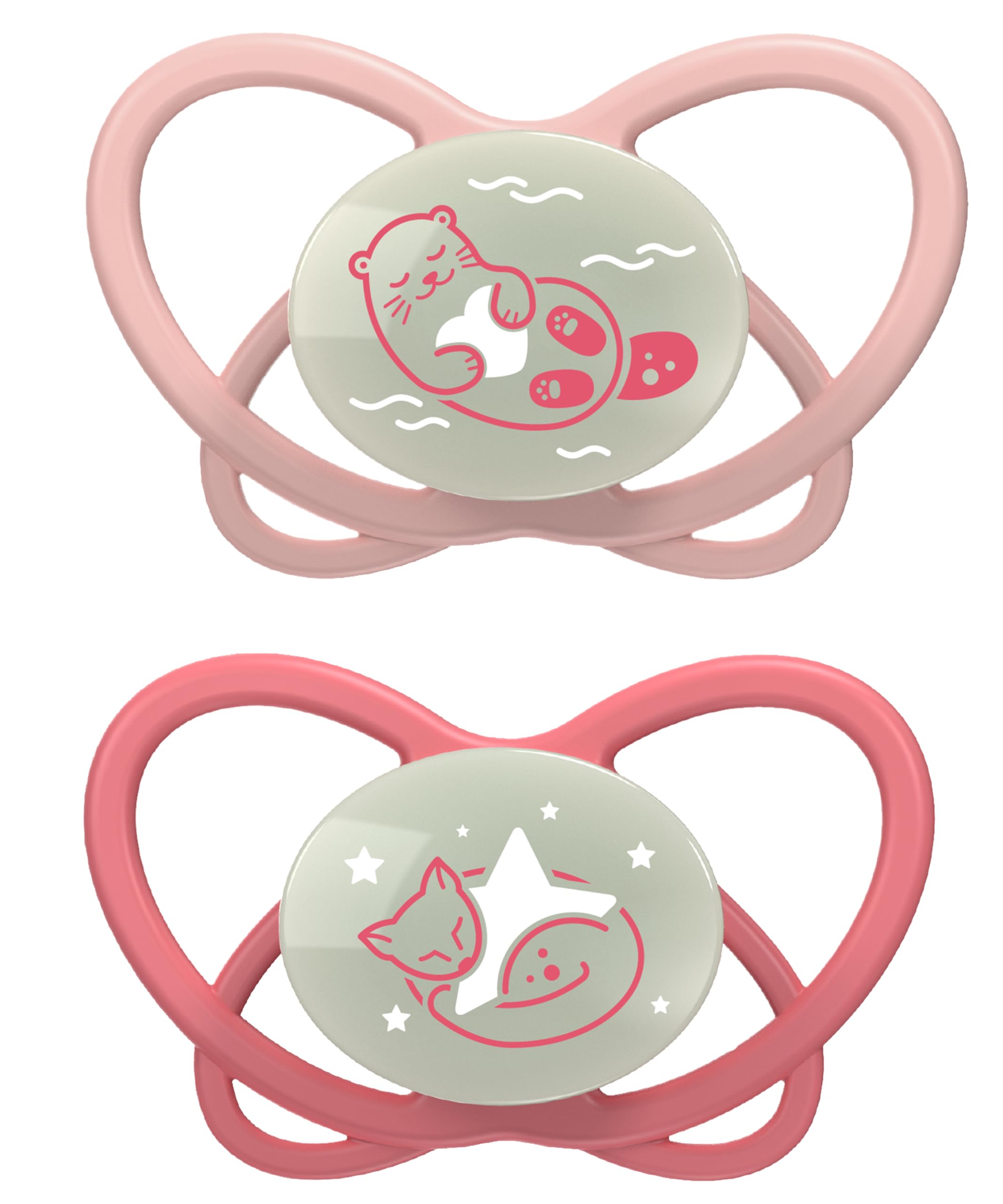 nip - Butterfly | 0 – 6 mesi | Ciuccio neonato adatto all'allattamento e permeabile all'aria per neonati. Ciuccio sostenibile con tettarella in silicone morbido, con scatola per ciuccio, 2 pezzi
