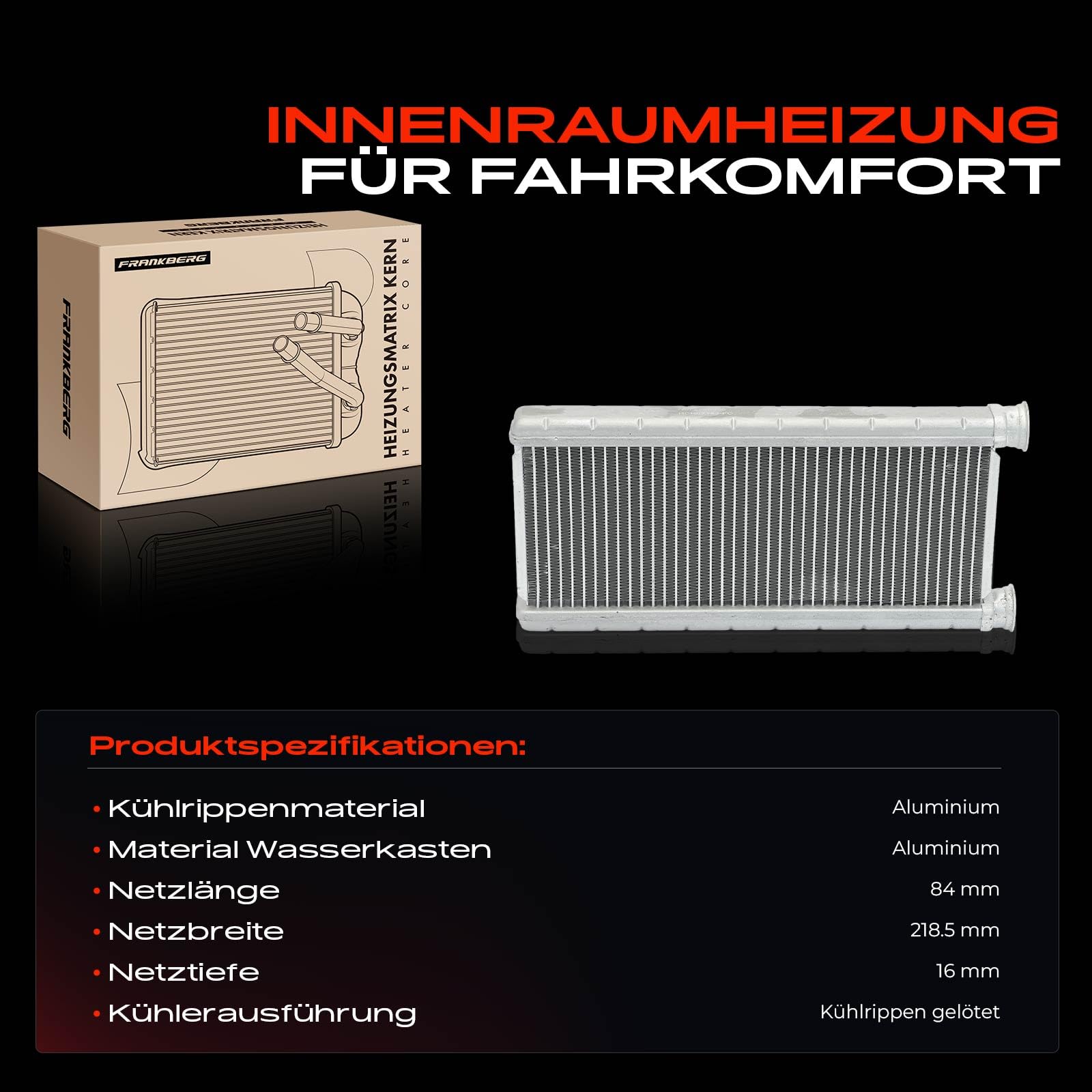 Frankberg Wärmetauscher Innenraumheizung Kompatibel mit Mirage Stufenheck A10 1.2L Benzin 2013-2024 Mirage/Space Star Schrägheck A0A 1.0L 1.2L Benzin 2012-2024 Replace# 707183