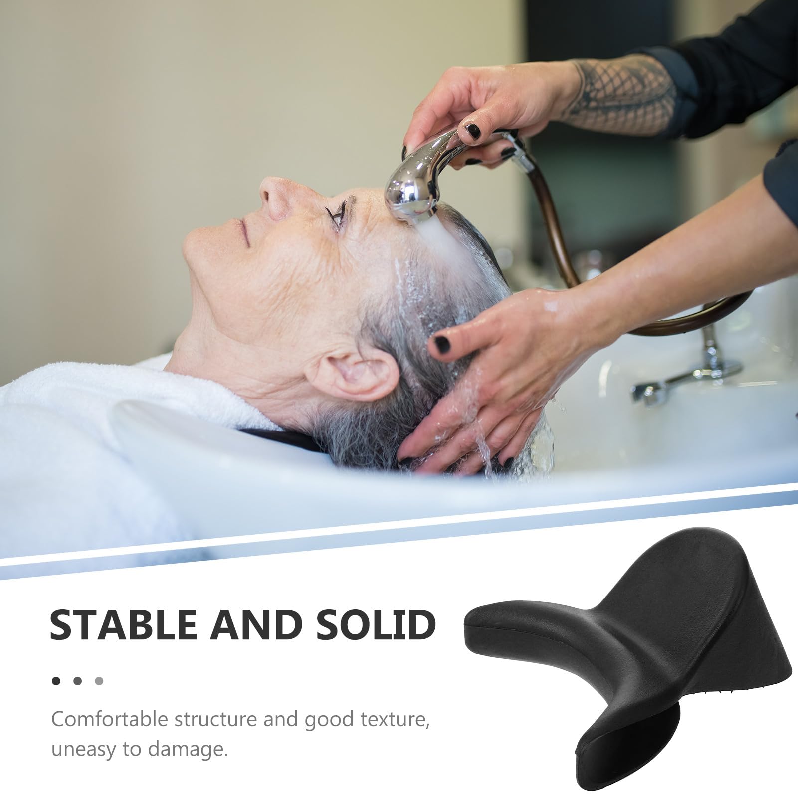 GANAZONO Almohada para Cuello en PVC Soporte Ergonómico para Lavacabezas, Cojín Duradero para Uso en Salones y Hogar, Reposacabezas para Cuenco de Champú
