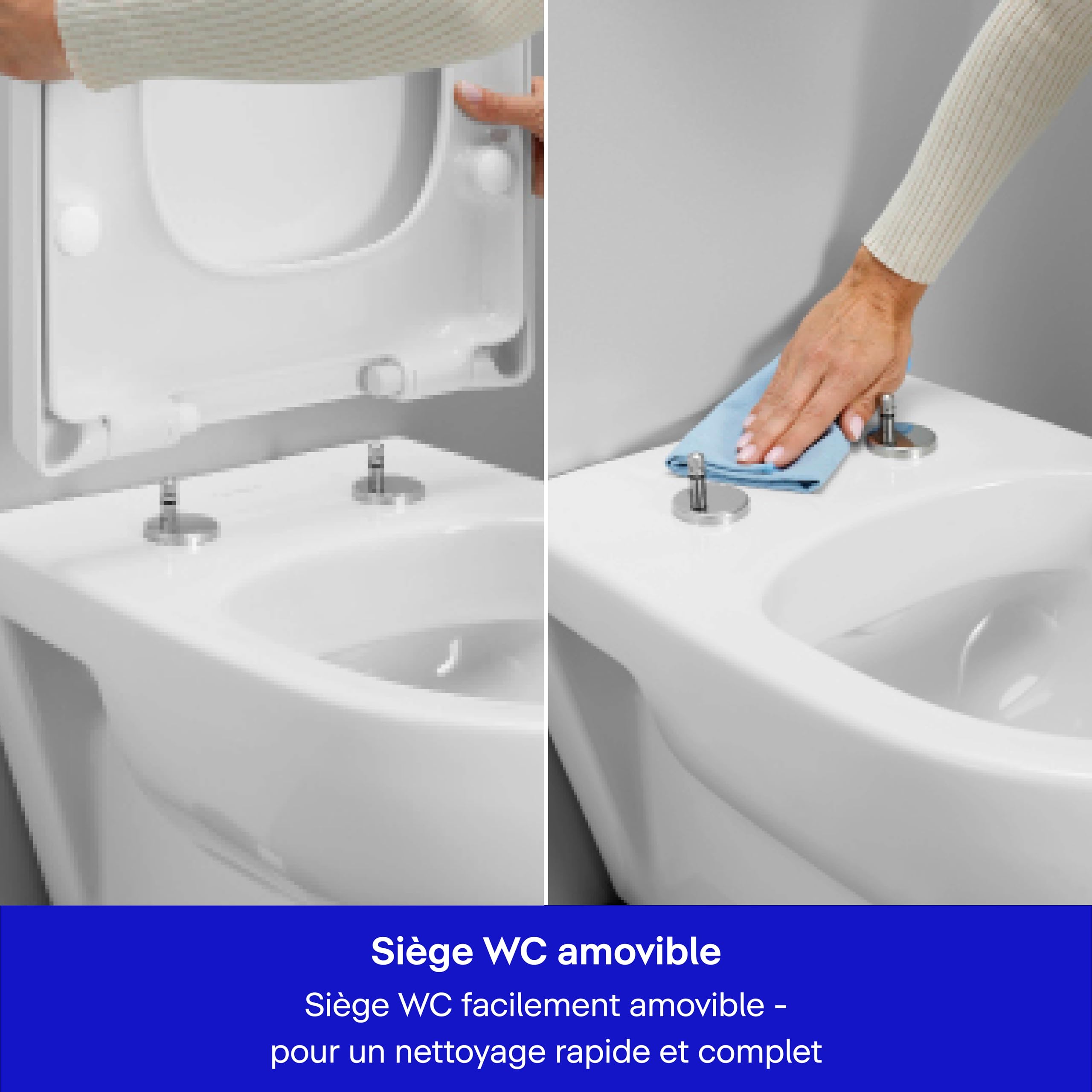 Duravit Univavo Abattant WC, Abattant Toilette WC double système d'amortisseur de fermeture, Cuvette toilette avec Quick Releas, Lunette WC en forme de D, Cuvette WC fabriquée en UE, blanc