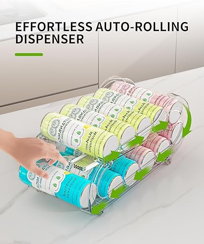 Miniatura 3 de Organizador de latas de soda, paquete de 2, organizadores automáticos de latas para refrigerador, dispensador de latas ancho + delgado de doble