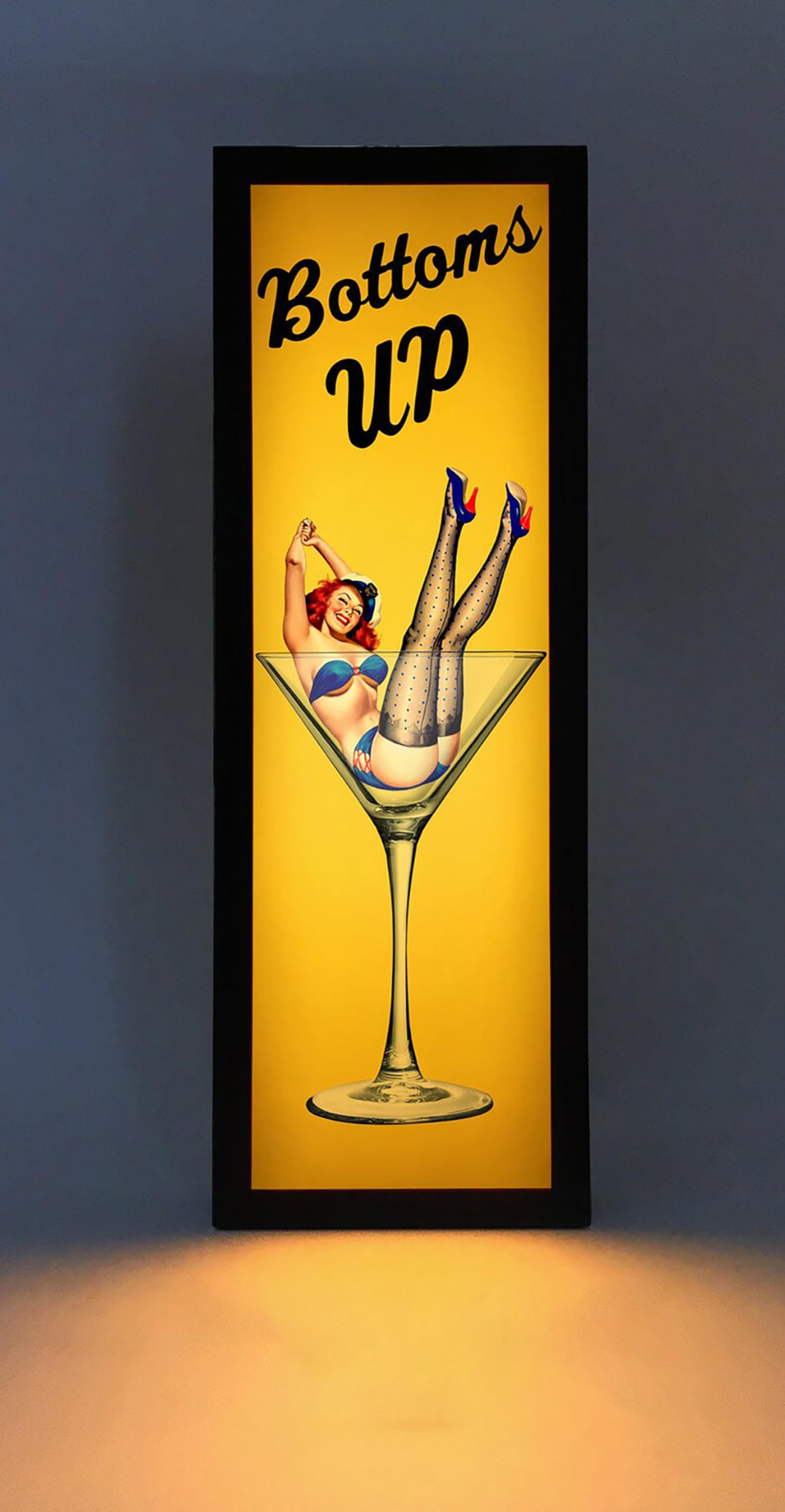 BOTTOMS UP RGB LED Neon Lightbox with Remote Control Professional Studio Podcast Radio Lights Sign for Cinema Cafes Home Wall Decor USB Powered