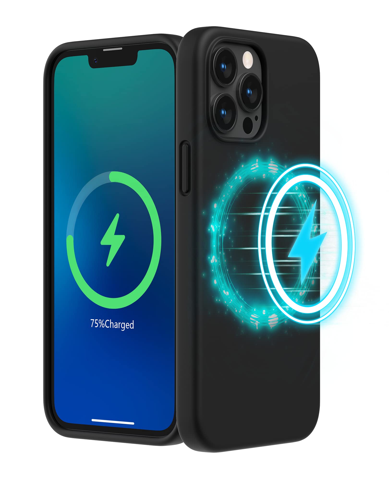 SURPHYMagnetic Case Designed for iPhone 3 Case 6.7 inch (2021 Release), Compatible with MagSafe, Liquid Silicone Phone Case for iPhone 3 (Black)