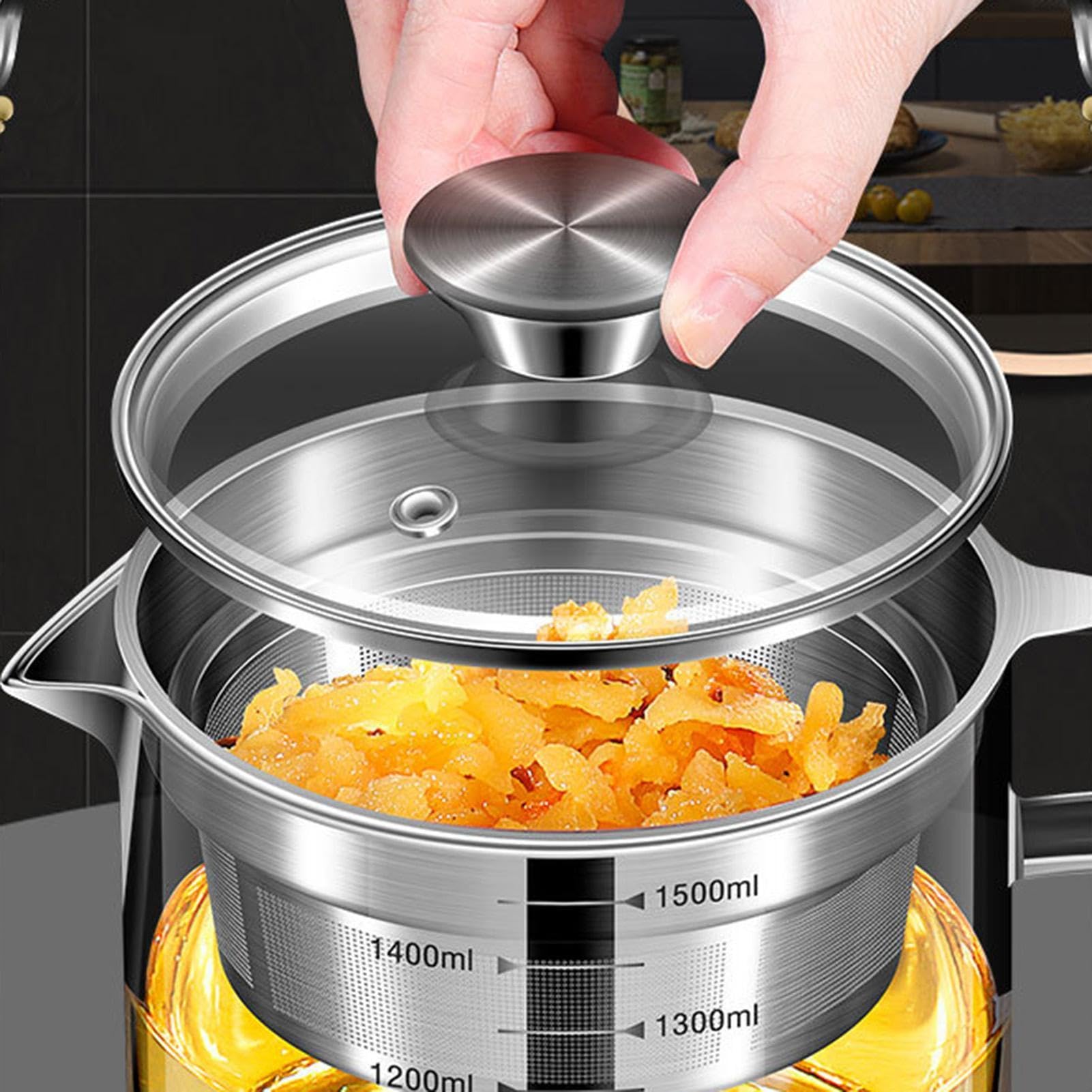 Pot à huile domestique - Passoire en acier inoxydable | Pot d'huile de